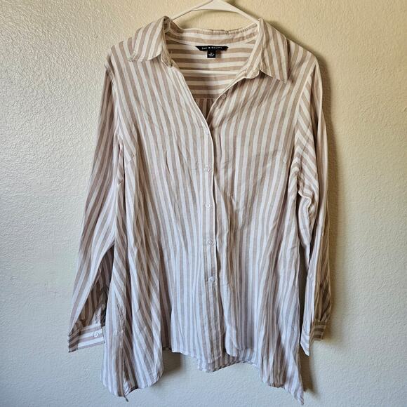 Striped Long Sleeve Button Down Shirt XL - Picture 1 of 5